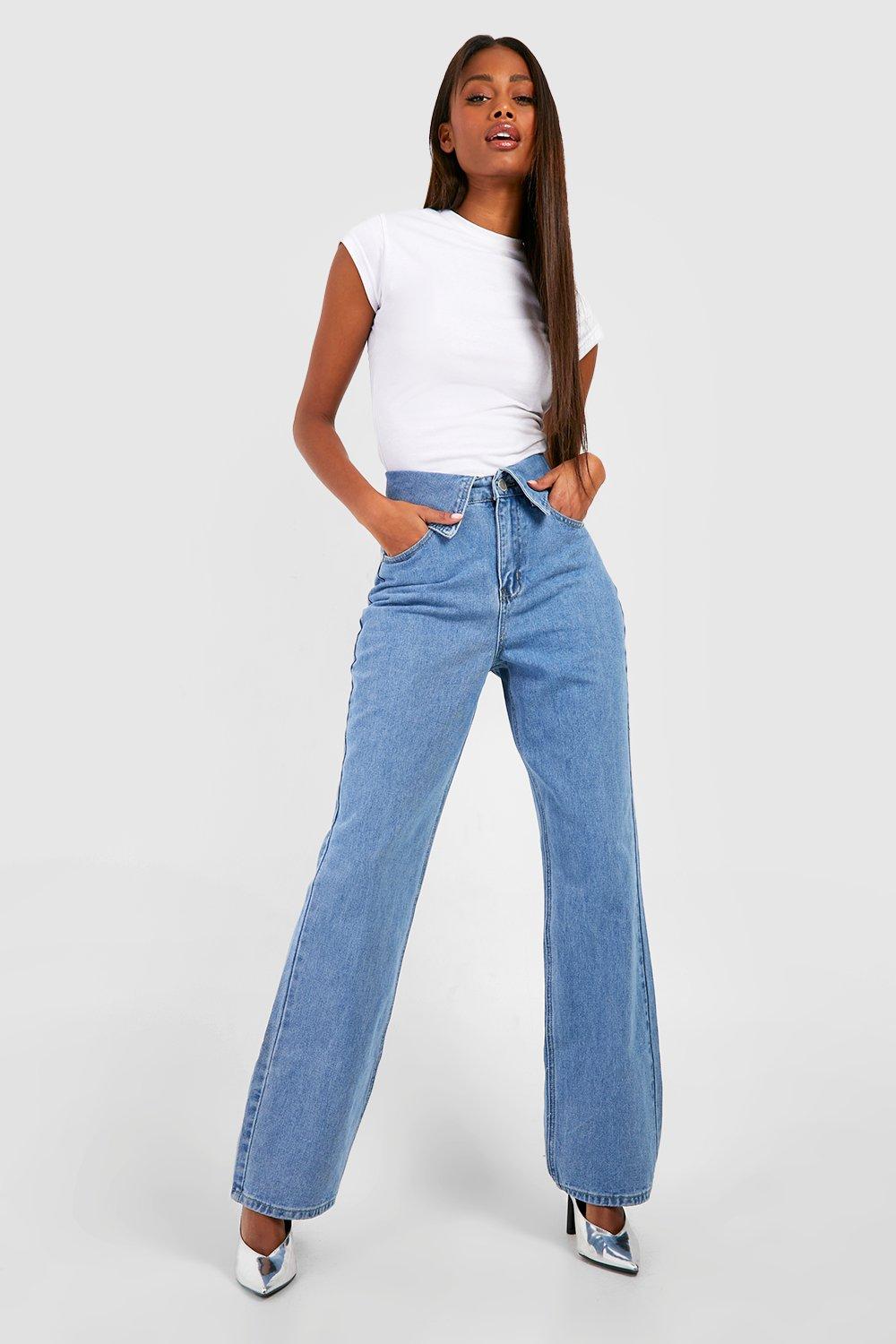 High waisted fold over 2024 jeans